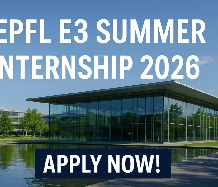 EPFL E3 Summer Internship 2026 for Students