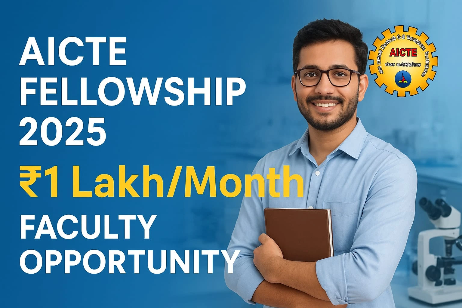 AICTE Fellowship 2025 — ₹1 Lakh/Month & 350 Faculty Slots: Details Inside